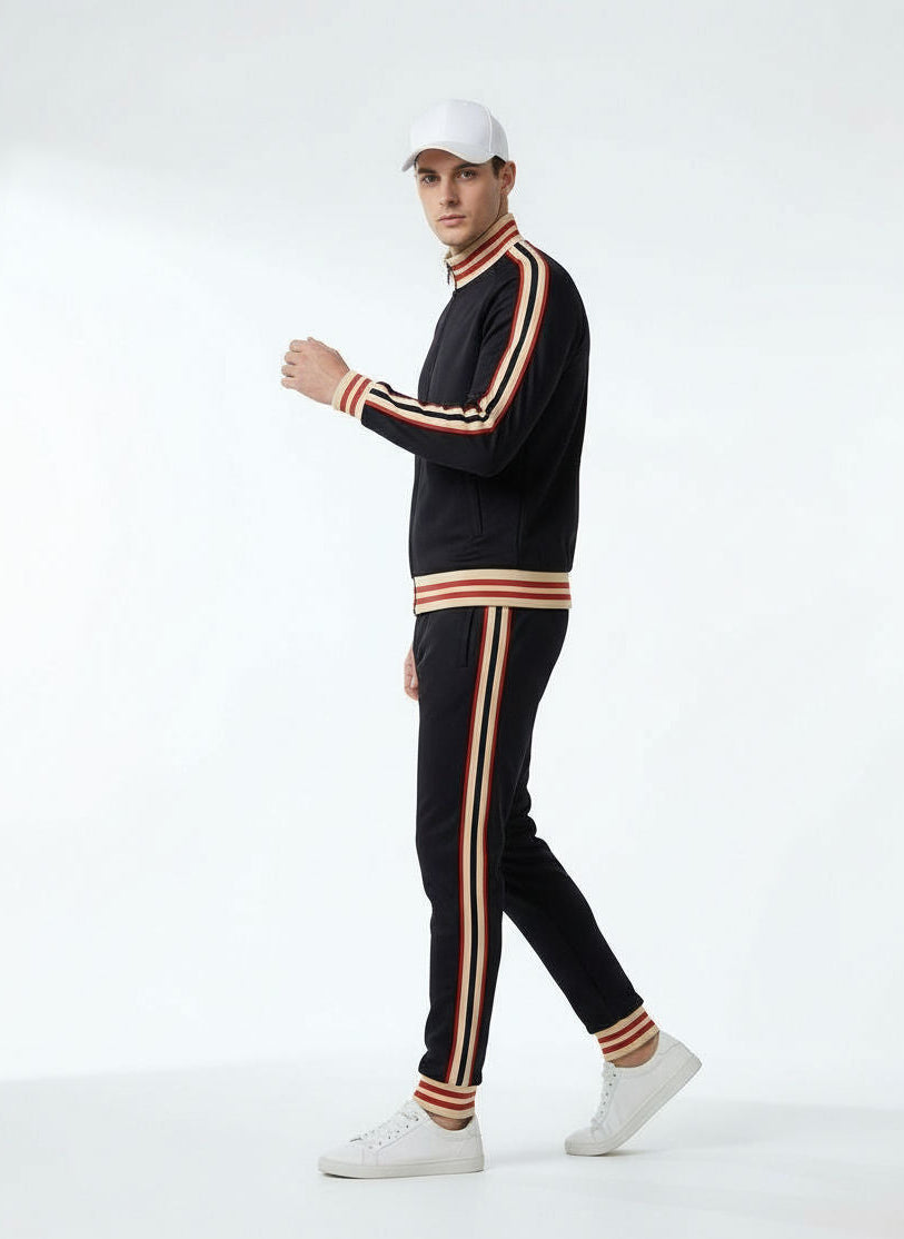 Trainingsanzug für Herren mit Reißverschluss und Bündchen an Ärmeln und Beinabschlüssen