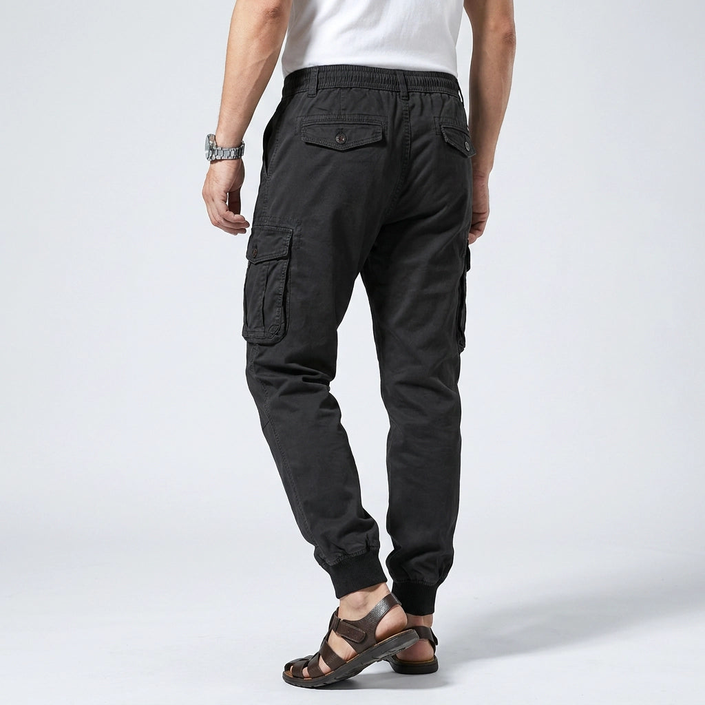 Cargohose für Herren im Slim Fit aus Baumwolle mit Kordelzug