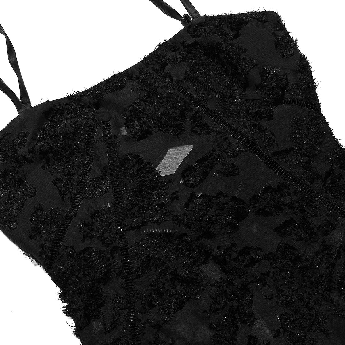 Langes Abendkleid für Damen aus Spitze im Figurbetonten Design mit Spaghettiträgern