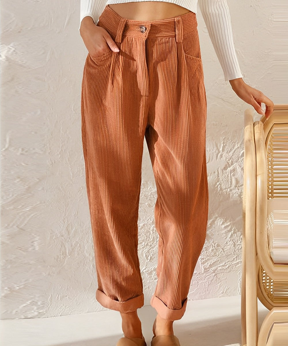 Elegante Cordhose für Damen | Gerade Passform für Alltag und Büro 0