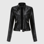 Elegante Damenjacke aus Echtleder mit Reißverschluss 0