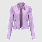 Elegante Damenjacke aus Echtleder mit Reißverschluss 3