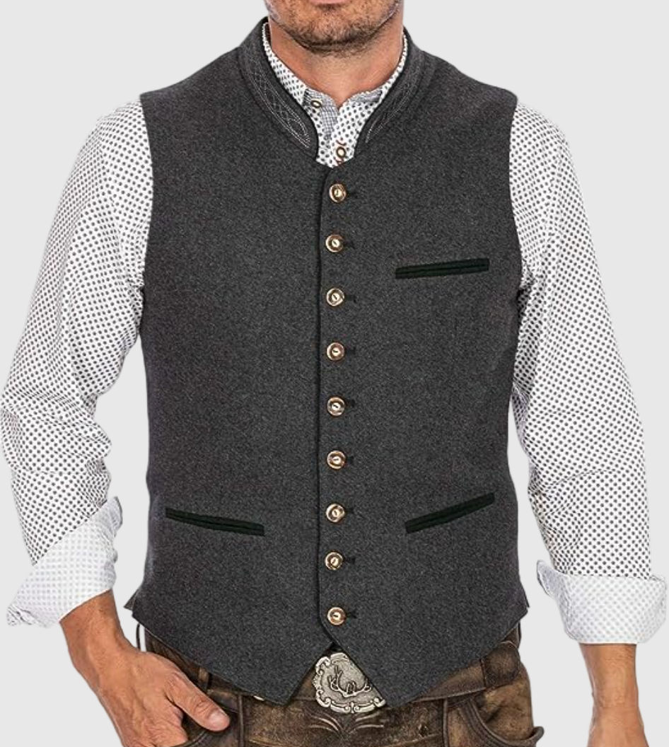 Elegante Herrenweste im Slim-Fit mit Klassischem Trachtenmuster 0