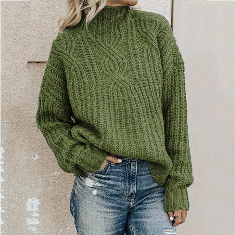 Eleganter Damenpullover mit Rundhalsausschnitt und langen Ärmeln 1