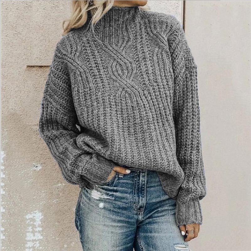 Eleganter Damenpullover mit Rundhalsausschnitt und langen Ärmeln 2