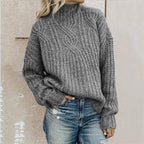 Eleganter Damenpullover mit Rundhalsausschnitt und langen Ärmeln 2