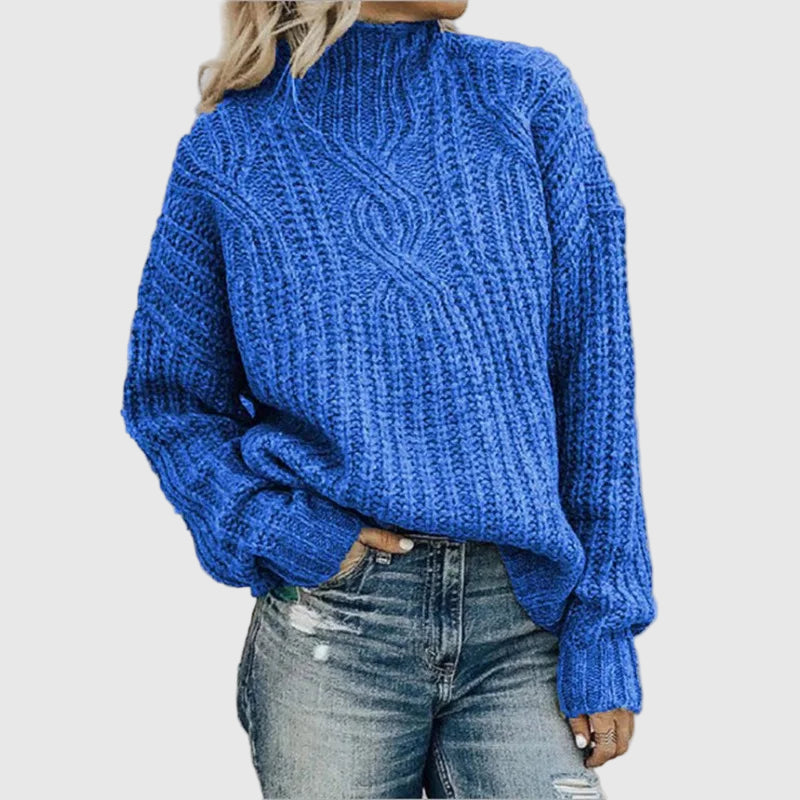 Eleganter Damenpullover mit Stehkragen und langen Ärmeln