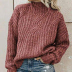 Eleganter Damenpullover mit Rundhalsausschnitt und langen Ärmeln 4