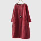 Elegantes Lässiges Cordkleid | Langarm