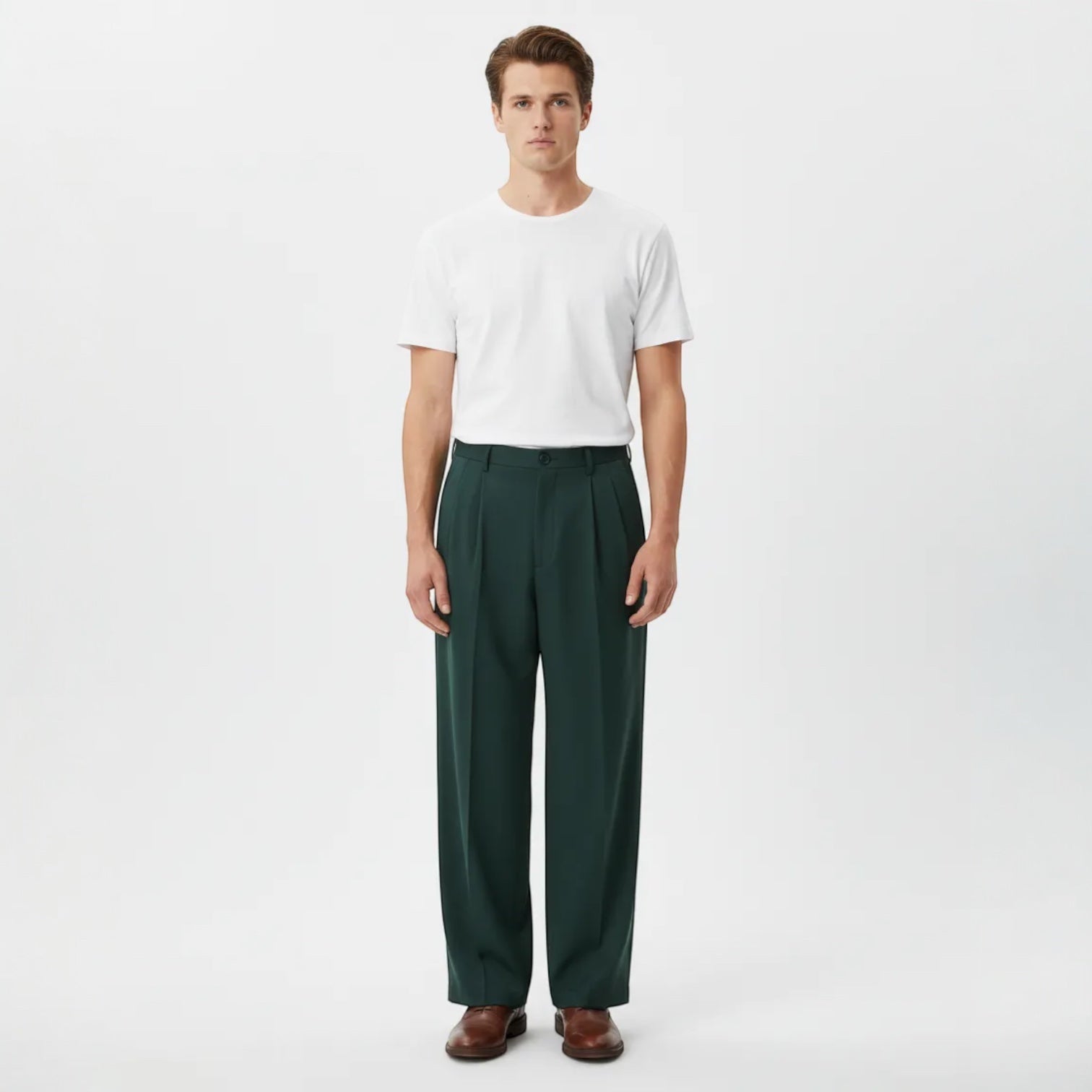 Wide-Leg Hose für Herren mit Bundfalten