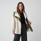 Wasserdichte Damen Jacke mit Kapuze und Taillenzug