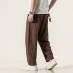 Leinenhose für Herren in Barrel Fit mit Kordelzug