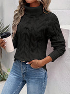 Figurbetonter Strickpullover Damen mit Rollkragen 1