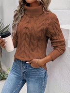 Figurbetonter Strickpullover Damen mit Rollkragen 5