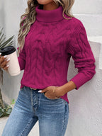 Figurbetonter Strickpullover Damen mit Rollkragen 6
