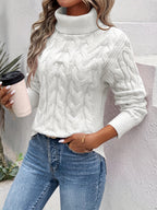 Figurbetonter Strickpullover Damen mit Rollkragen 7