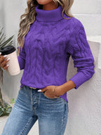 Figurbetonter Strickpullover Damen mit Rollkragen 8