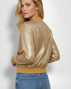 Damen Bomberjacke in metallischer Optik