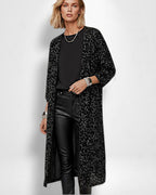 Langer Pailletten Kimono für Damen im offenen Design