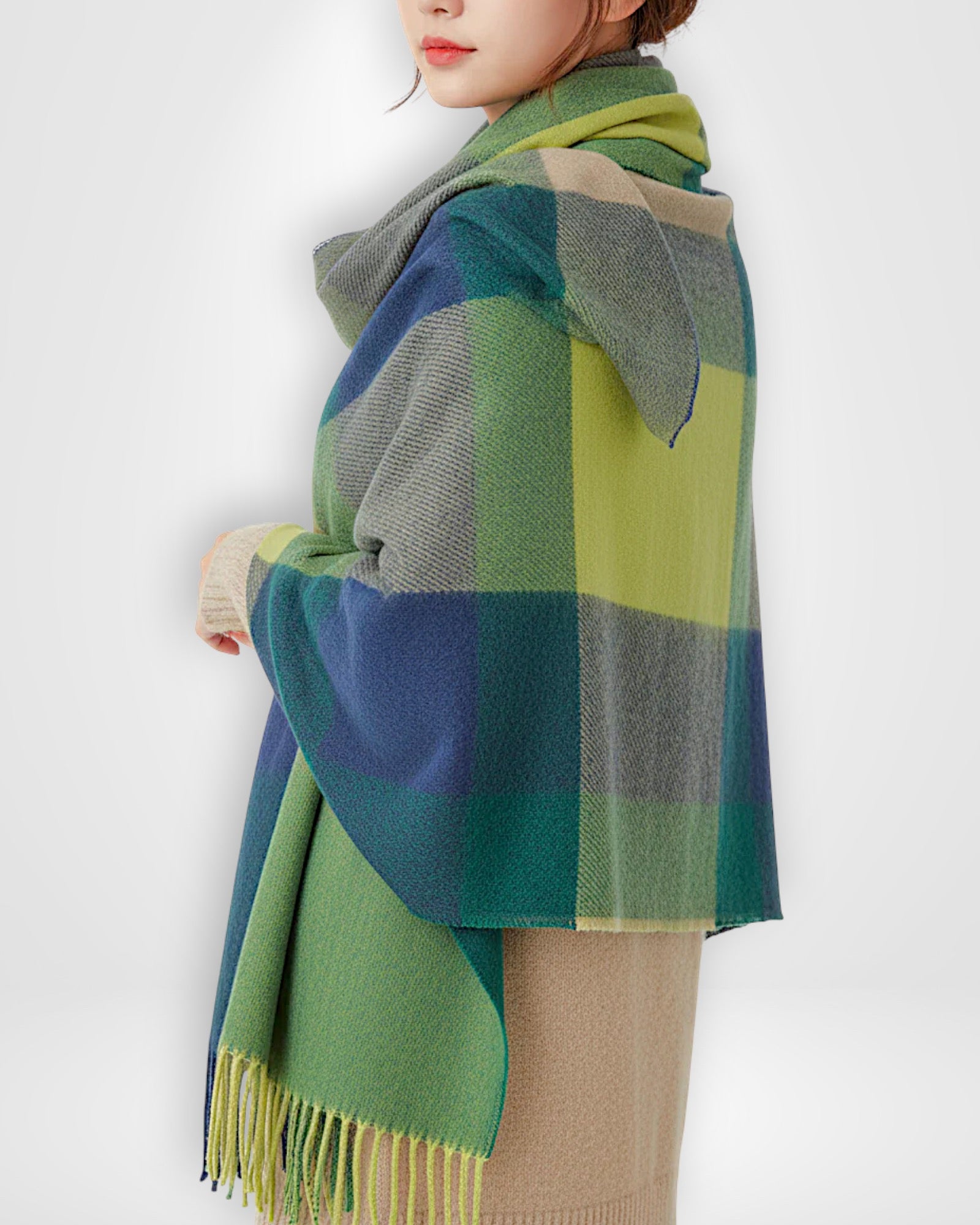 Schal Damen mit Karomuster 180 x 50 cm