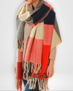 Schal Damen mit Karomuster 180 x 50 cm