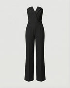 Eleganter Damen Jumpsuit trägerlos mit weitem Bein und strukturiertem Dekolleté