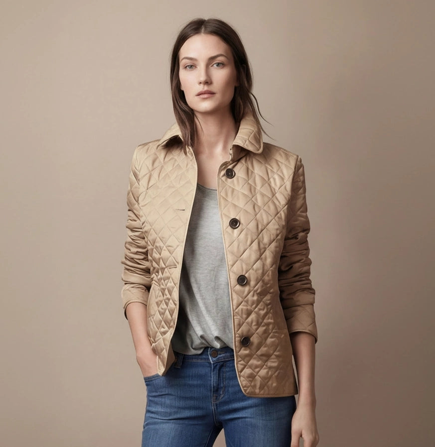 Leichte Steppjacke für Damen ohne Kapuze in taillierter Passform