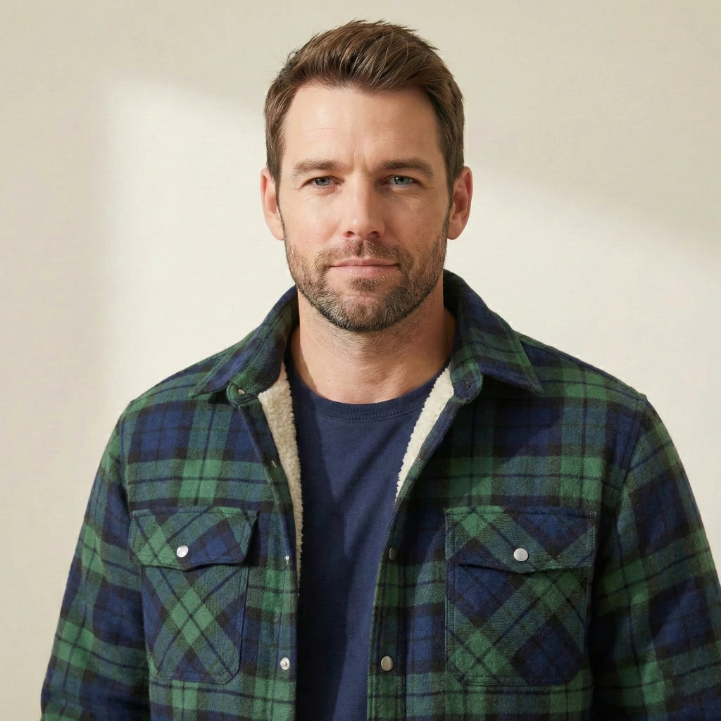 Gefütterte Holzfäller Hemdjacke für Herren