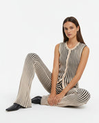 Gerippte Schlaghose für Damen mit elastischem Bund