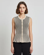 Gerippte Schlaghose für Damen mit elastischem Bund