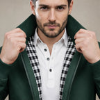 Leichte Blouson Jacke für Herren mit hohem Kragen und gestreiften Bündchen