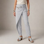 High Waist Hose für Damen mit Gürtel im eleganten tapered Schnitt mit Wickel Optik