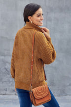 Grober Zopfmuster Rollkragenpullover für Damen 2