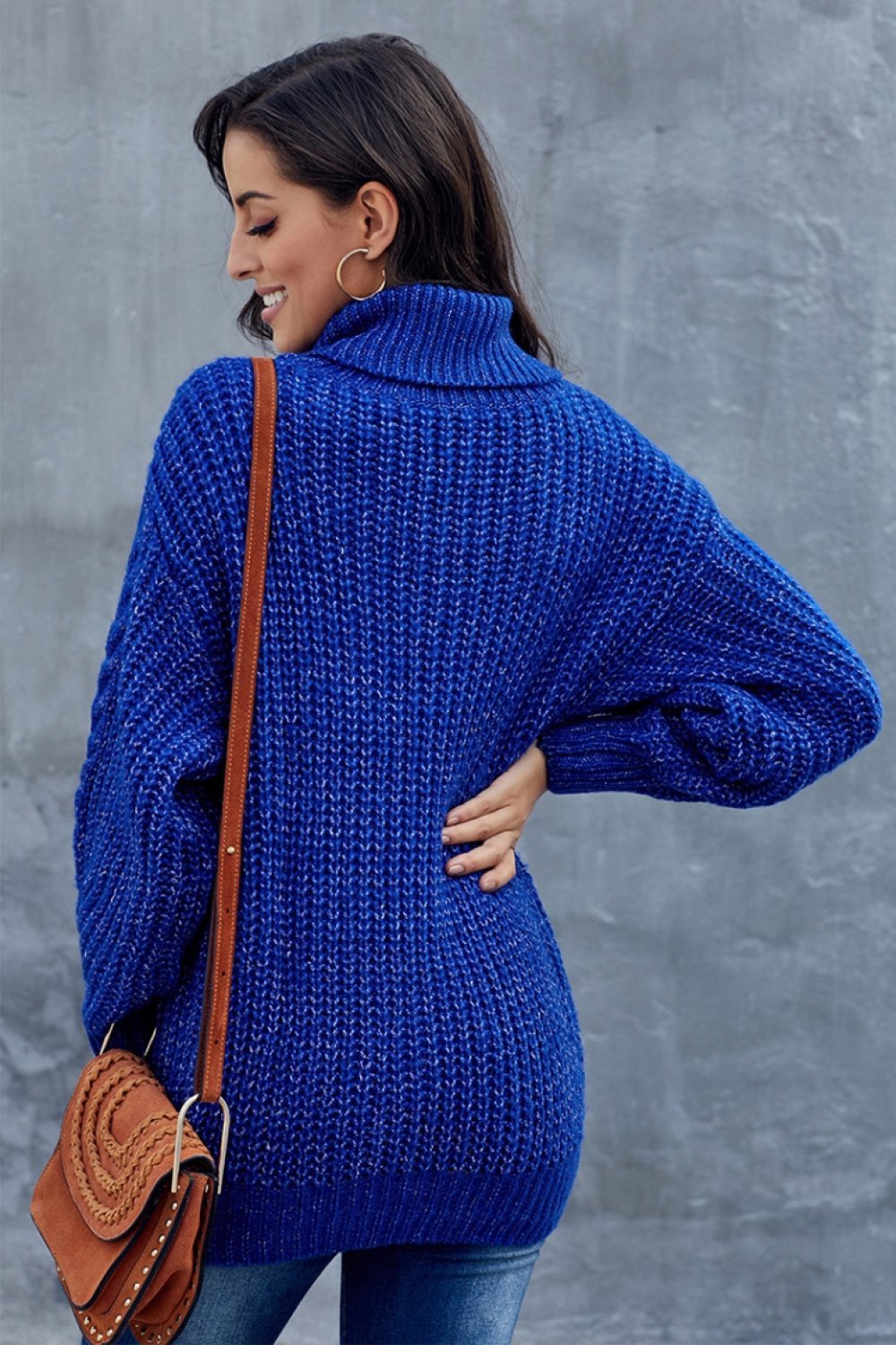 Grober Zopfmuster Rollkragenpullover für Damen 5