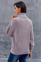 Grober Zopfmuster Rollkragenpullover für Damen 8