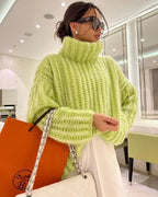 Grobstrick Rollkragenpullover für Damen in weiter Passform 2