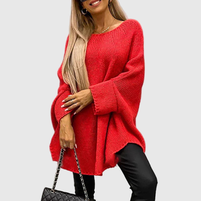 Grobstrickpullover im Tunika-Stil für Damen
