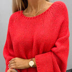 Grobstrickpullover Damen mit U-Boot-Ausschnitt 4
