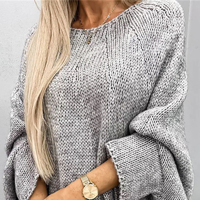 Grobstrickpullover Damen mit U-Boot-Ausschnitt 7