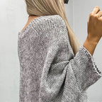 Grobstrickpullover Damen mit U-Boot-Ausschnitt 8