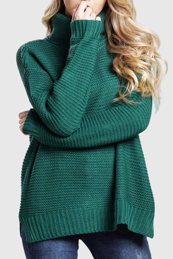 Pullover mit hohem Kragen für Damen | Weiter Turtleneck