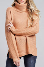Grobstrickpullover für Damen mit Rollkragen 1