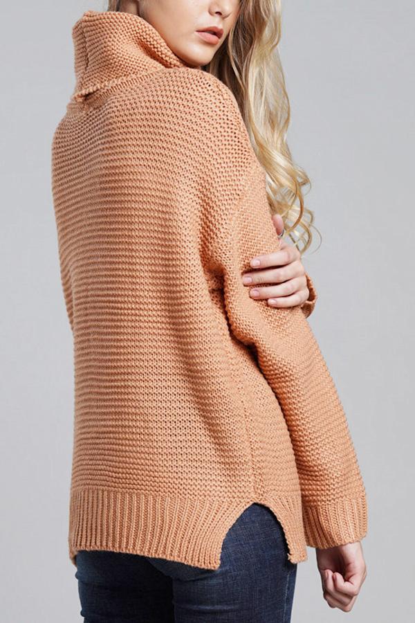 Grobstrickpullover für Damen mit Rollkragen 2