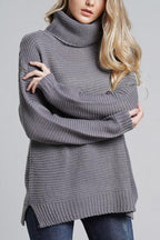Grobstrickpullover für Damen mit Rollkragen 3
