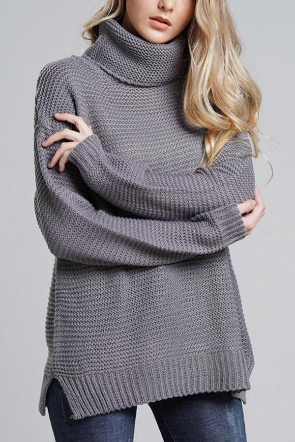 Grobstrickpullover für Damen mit Rollkragen 3