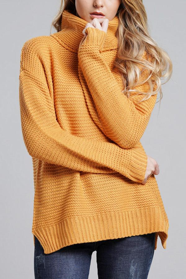 Grobstrickpullover für Damen mit Rollkragen 4