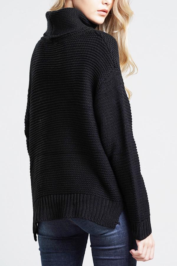 Grobstrickpullover für Damen mit Rollkragen 8