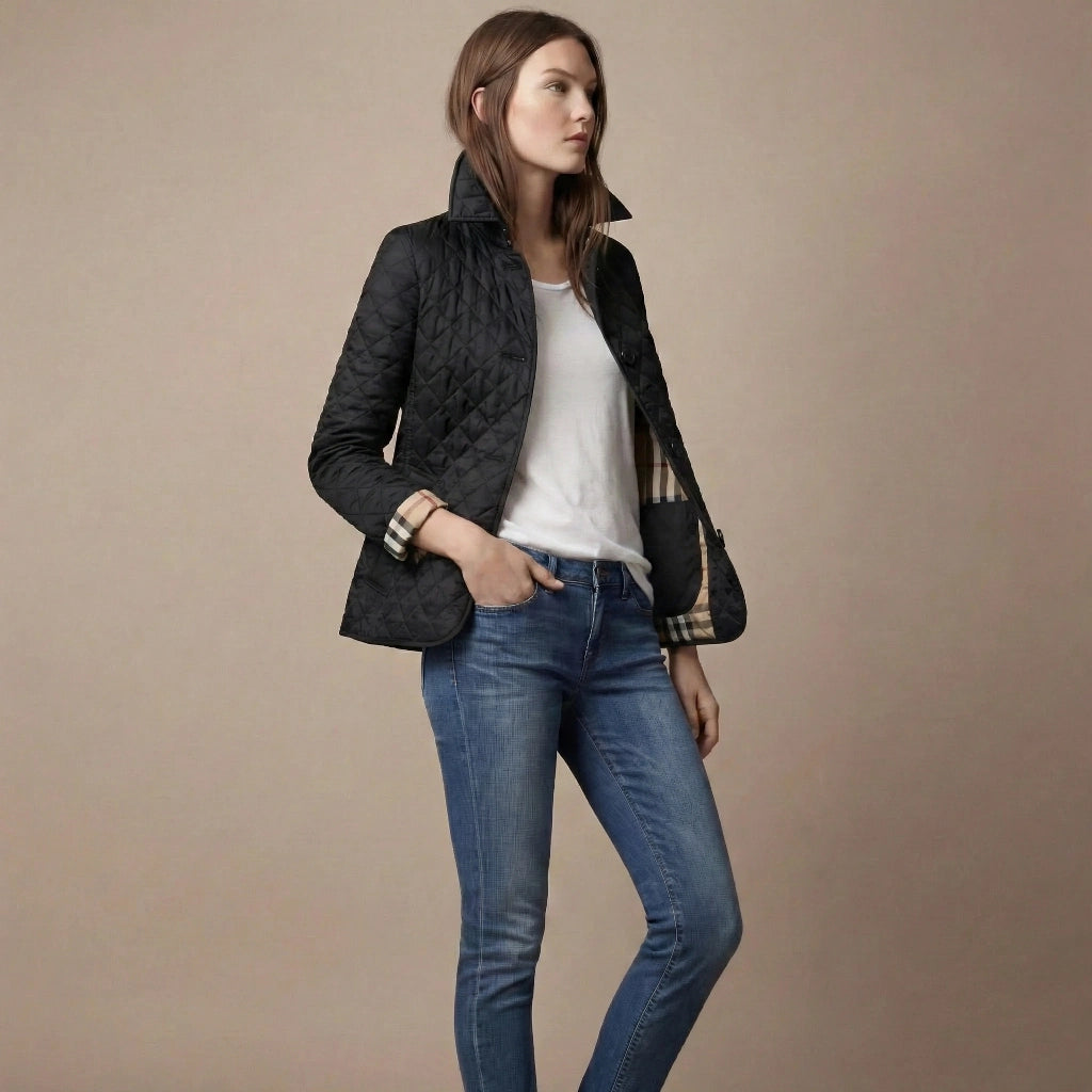 Leichte Steppjacke für Damen ohne Kapuze in taillierter Passform