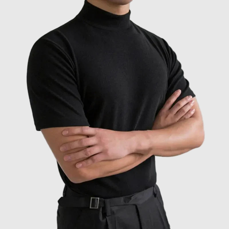 Herren T-Shirt mit hohem Kragen | Bequeme Passform für Männer 0