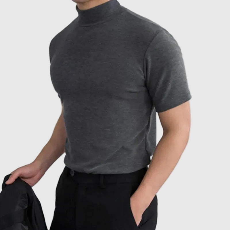 Herren T-Shirt mit hohem Kragen | Bequeme Passform für Männer 1